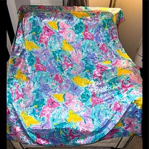 Vintage piece of floral material labeled Design 3447 Thompson of California